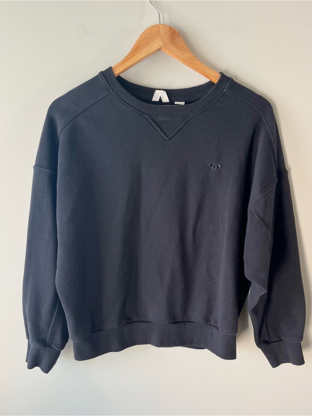 ROXY Classic Black Crewneck Sweater Long Sleeve Size Small - Y2K streetwear